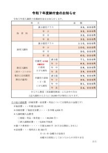 令和7年度納付金のお知らせのサムネイル